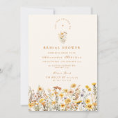 Yellow Wildflowers and Daisies Bridal Shower 招待状 (正面)