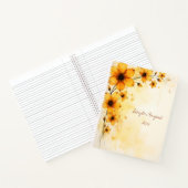 Yellow Wildflowers Floral Spiral-bound Journal ノートブック (内部)