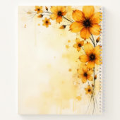 Yellow Wildflowers Floral Spiral-bound Journal ノートブック (裏面)