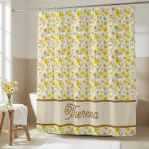 Yellow Wildflowers Pattern Monogram Name