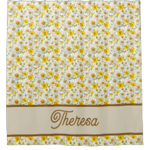 Yellow Wildflowers Pattern Monogram Name