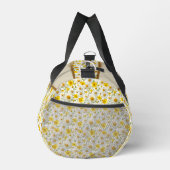 Yellow Wildflowers Pattern Monogram Name ダッフルバッグ (右)
