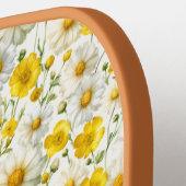 Yellow Wildflowers Pattern Monogram Name ピックルボールラケット (左詳細)