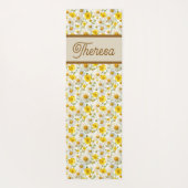 Yellow Wildflowers Pattern Monogram Name ヨガマット (裏面)