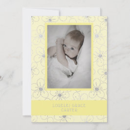Yellow Wildflowers Silver Photo Naming Ceremony ノートカード