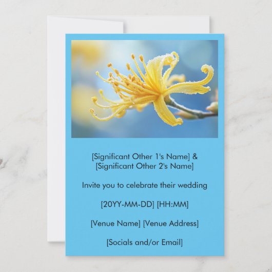 Yellow Witchhazel Wedding Invitation 招待状 (正面)