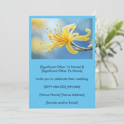 Yellow Witchhazel Wedding Invitation 招待状 (スタンド正面)