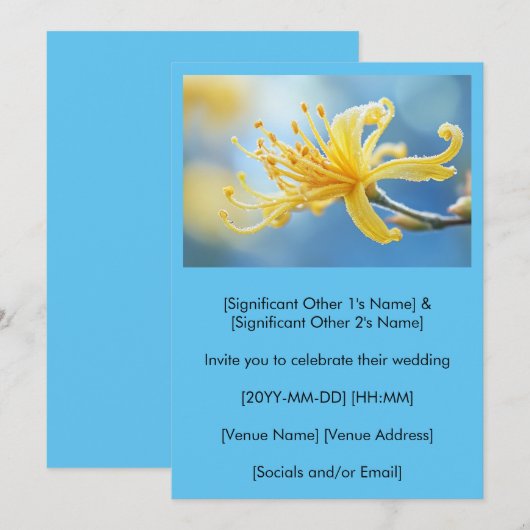 Yellow Witchhazel Wedding Invitation 招待状 (正面/裏面)