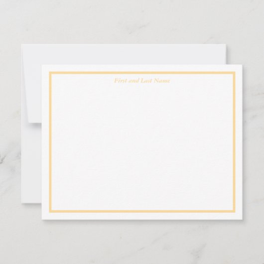 Yellow with White Daisy Pattern Note Cards ノートカード (正面)