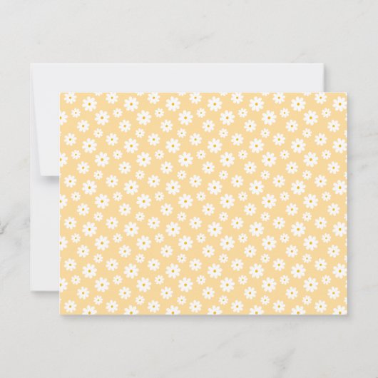 Yellow with White Daisy Pattern Note Cards ノートカード (裏面)