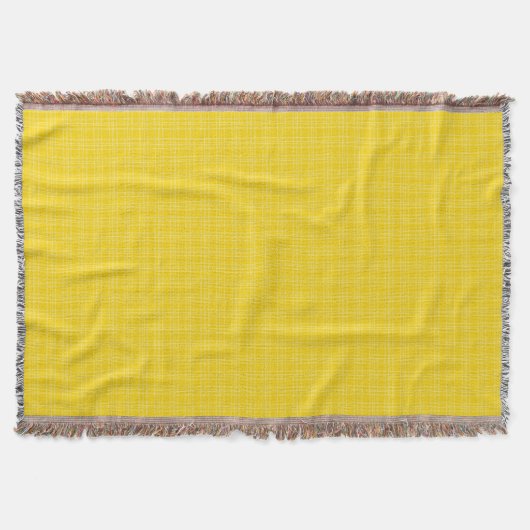 Yellow woven blanket displayed horizontally  スローブランケット (正面)
