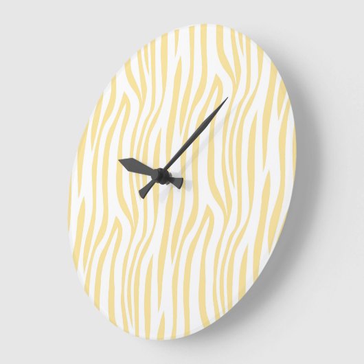 Yellow Zebra Pattern Wall clock ラージ壁時計 (傾斜)