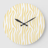 Yellow Zebra Pattern Wall clock ラージ壁時計 (正面)