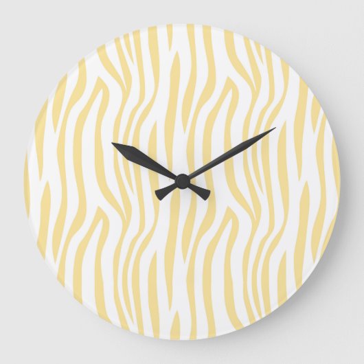 Yellow Zebra Pattern Wall clock ラージ壁時計 (正面)