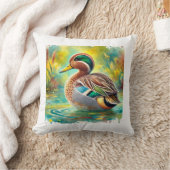 Yellowbilled teal 050824AREF143 - Watercolor クッション (ブランケット)