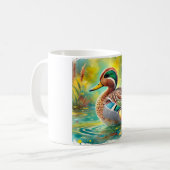 Yellowbilled teal 050824AREF143 - Watercolor コーヒーマグカップ (正面左)