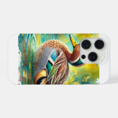 Yellowbilled teal 050824AREF143 - Watercolor iPhoneケース (裏面横)