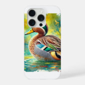 Yellowbilled teal 050824AREF143 - Watercolor iPhoneケース (裏面)