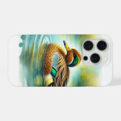 Yellowbilled Teal 200924AREF138 - Watercolor iPhoneケース (裏面横)