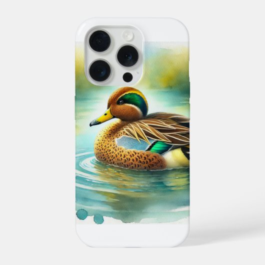 Yellowbilled Teal 200924AREF138 - Watercolor iPhoneケース (裏面)