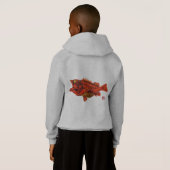 Yelloweye Rockfish – 少年のカスタマイズ可能なZipフード付きスウェットシャツ (裏面フル)