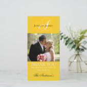 Yellow's Thank 結婚 You Bride Groomフォトカード サンキューカード (スタンド正面)