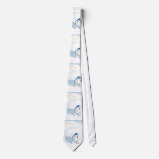 Yellowsnowの雪だるまのタイ ネクタイ (正面)