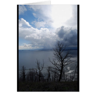 yellowstone湖の日没