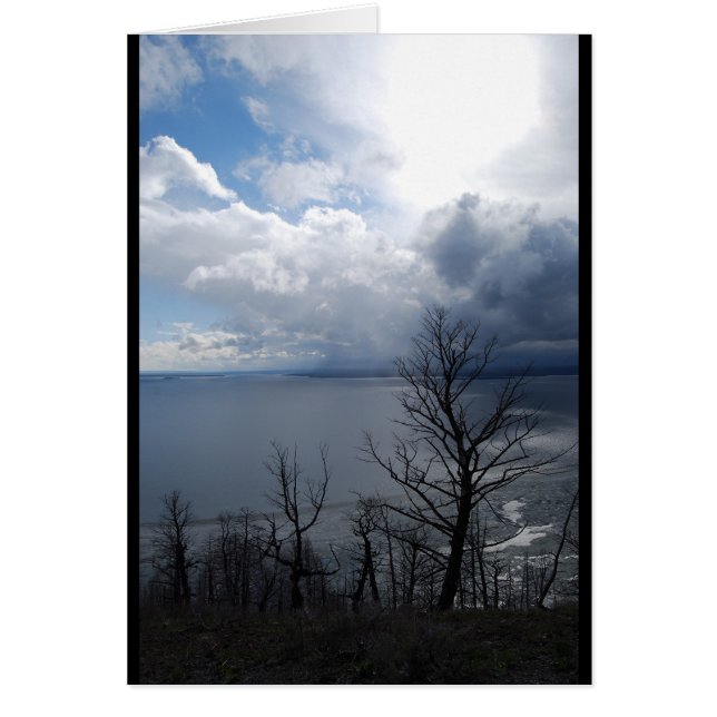 yellowstone湖の日没 (正面)