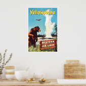 Yellowstone Art National Park Print Western Travel ポスター (キッチン)