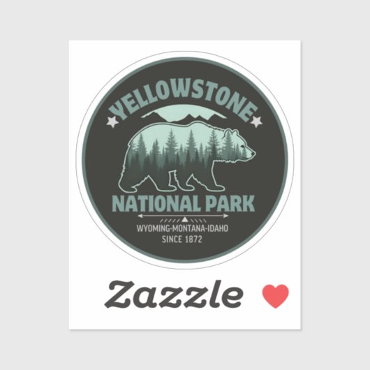 Yellowstone Bear Sticker – Explore the Wild Outdoo シール (シート)