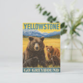 Yellowstone Bears Vintage Travel ポストカード (スタンド正面)