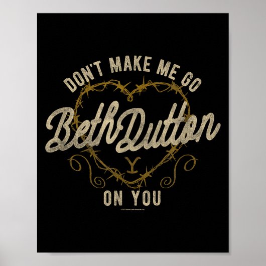 Yellowstone Go Beth On You Barbed Wire Heart Small ポスター (正面)