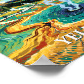 Yellowstone Grand Prismatic Spring Van Gogh Custom ポスター (角)