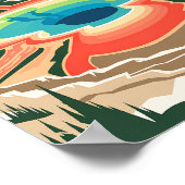 Yellowstone Grand Prismatic Spring Vintage Travel ポスター (角)