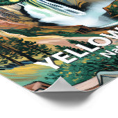 Yellowstone Lower Falls Van Gogh Starry Night Art ポスター (角)