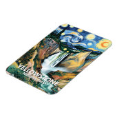 Yellowstone Lower Falls Van Gogh Starry Night Sky マグネット (左側)