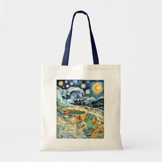 Yellowstone Mammoth Hot Springs Van Gogh Vibrant トートバッグ (正面)