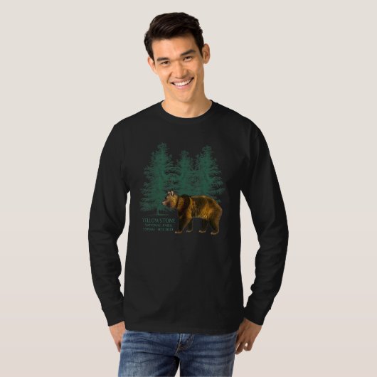 Yellowstone National Park 150 Years Bear Trees Sou Tシャツ (正面フル)