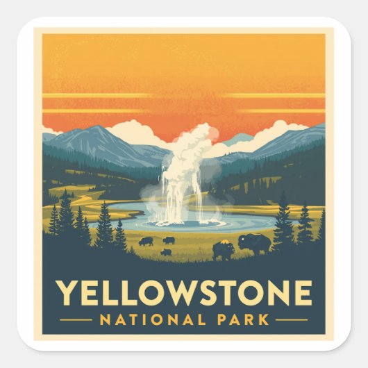 Yellowstone National Park Adventure スクエアシール (正面)
