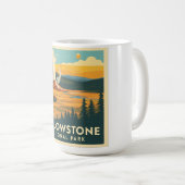 Yellowstone National Park Adventure Design コーヒーマグカップ (正面右)