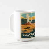 Yellowstone National Park Adventure Design コーヒーマグカップ (正面左)
