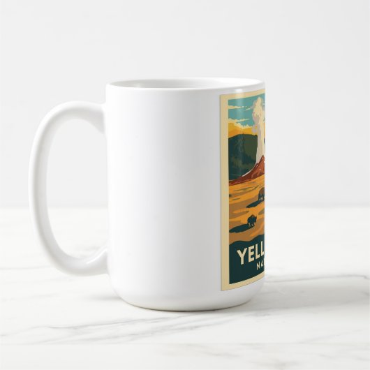 Yellowstone National Park Adventure Design コーヒーマグカップ (左)