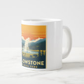 Yellowstone National Park Adventure Design ジャンボコーヒーマグカップ (正面右)