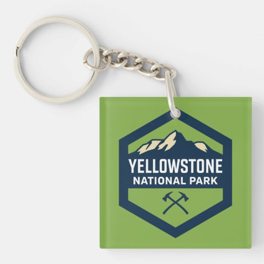 Yellowstone National Park Badge Logo キーホルダー (正面)
