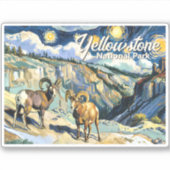 Yellowstone National Park Bighorn Sheep Van Gogh シール (正面)
