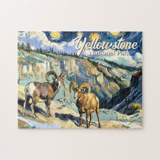 Yellowstone National Park Bighorn Sheep Van Gogh ジグソーパズル