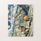 Yellowstone National Park Bighorn Sheep Van Gogh ジグソーパズル (縦)