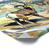 Yellowstone National Park Bighorn Sheep Van Gogh ポスター (角)
