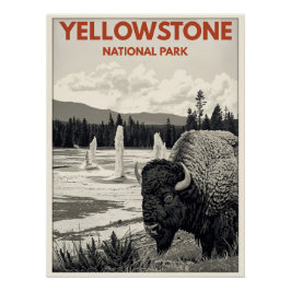 Yellowstone National Park – Bison ポスター